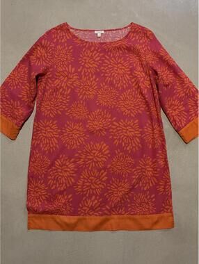 Talbots Women's Small Pink and Orange Patterned Dress